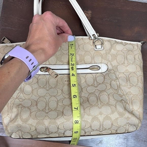 Coach Prairie Signature Jacquard Satchel Light Gold Light Khaki Chalk 36311 - Picture 13 of 14
